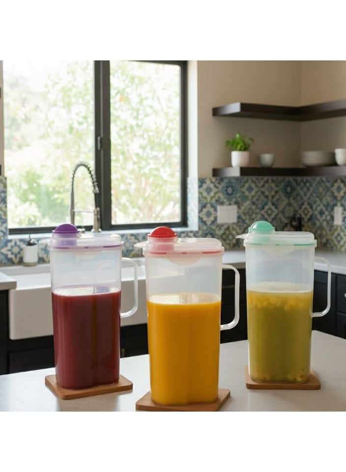 favilla Clear plastic jug with clip-on lid - 1.5 liter capacity - multi-colored - code 668 - Image 1